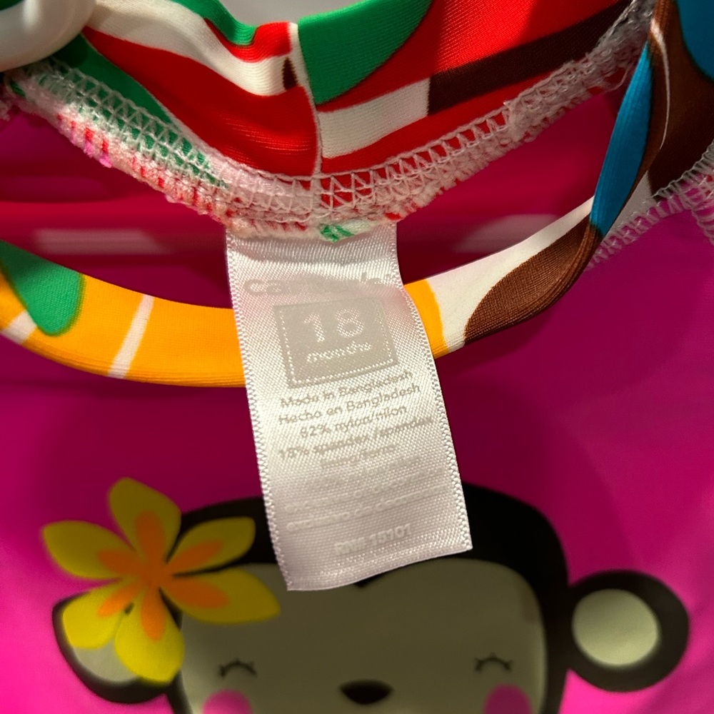 Carter’s Pink Hawaiian Monkey Rash Guard - Picture 7 of 7